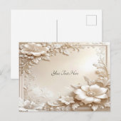 Ivory Flowers Postcard Postkarte (Vorne/Hinten)
