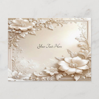 Ivory Flowers Postcard Postkarte