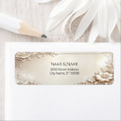 Ivory Flowers Return Address Label (Insitu)