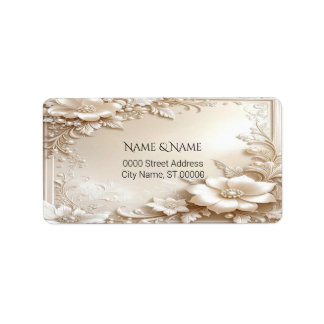 Ivory Flowers Return Address Label Adressaufkleber