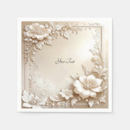 Ivory Flowers Serviette