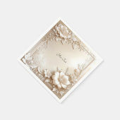 Ivory Flowers Serviette (Ecke)