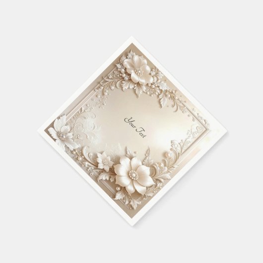Ivory Flowers Serviette (Ecke)
