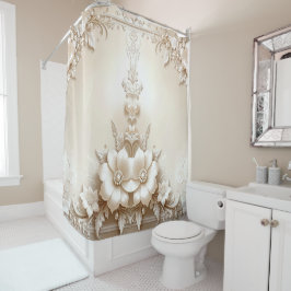 Ivory Flowers Shower Curtain Duschvorhang