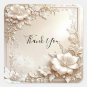 Ivory Flowers Sticker (Vorderseite)