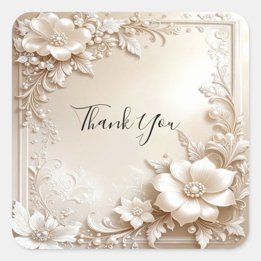 Ivory Flowers Sticker (Vorderseite)