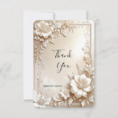 Ivory Flowers Thank You Card Dankeskarte (Vorderseite)