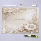 Ivory Flowers Tissue Paper Seidenpapier (Handwerk)