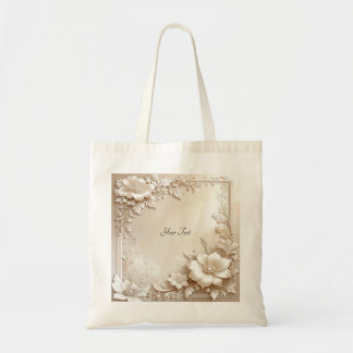 Ivory Flowers Tote Bag Tragetasche