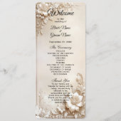 Ivory Flowers Wedding Program Programm (Vorderseite)