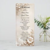 Ivory Flowers Wedding Program Programm (Stehend Vorderseite)