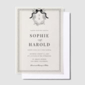 Ivory French Crest Monogram Wedding Pergament Einladungen (Versetzt)