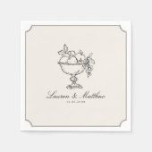 Ivory Fruit Bowl Double Frame Wedding Napkins Serviette (Vorderseite)