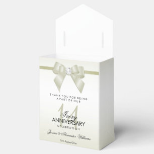 Ivory Gem Bow & Ribbon 14. Hochzeitstag Geschenkschachtel