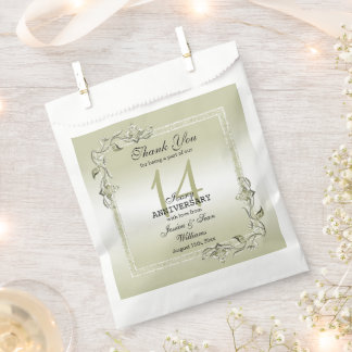 Ivory Gem & Glitzer 14. Hochzeitstag Geschenktütchen