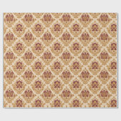 Ivory Gilded Floral Damask Geschenkpapier (Flach)