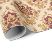 Ivory Gilded Floral Damask Geschenkpapier (Rolleneckpunkt)