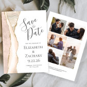 Ivory Gold Agate 5-Foto Save the Date