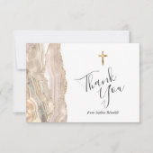 Ivory Gold Agate Erste Kommune Vielen Dank Dankeskarte (Vorderseite)