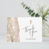 Ivory Gold Agate Erste Kommune Vielen Dank Dankeskarte (Stehend Vorderseite)