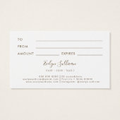Ivory Gold Agate Gift Card (Rückseite)
