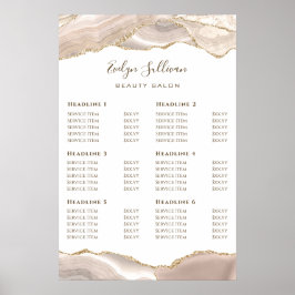 Ivory Gold Agate Preisliste Poster