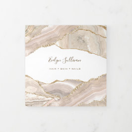 Ivory Gold Agate Trifold Broschüre
