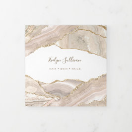 Ivory Gold Agate Trifold Broschüre