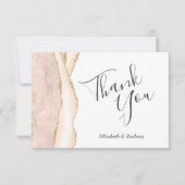 Ivory Gold Agate Wedding Flat Vielen Dank Karte (Vorderseite)