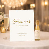 Ivory Gold Anniversary Favors Table Sign Sockelschild