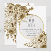 Ivory Gold Boho Hochzeitseinladung Einladung (Vorne/Hinten)