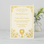 Ivory Gold Chalice and Host First Holy Communion Folieneinladung (Stehend vorne)