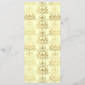Ivory & Gold Damask Slim Dinner Menü Menükarte (Rückseite)