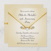 Ivory Gold Diamond Brooch Einladungen zum Jubiläum (Vorne/Hinten)