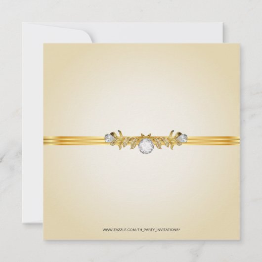 Ivory Gold Diamond Brooch Einladungen zum Jubiläum (Rückseite)