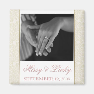 Ivory & Gold Filigree speichern das Date Magnet
