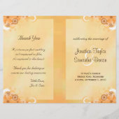 Ivory Gold Floral Elegant Bi-Fold Hochzeitsprogram (Vorderseite)