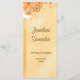 Ivory Gold Floral Elegante Slim Wedding Programme