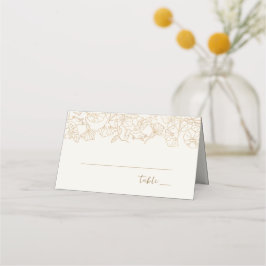 Ivory Gold Floral Platzkarte