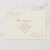 Ivory Gold Floral Wedding Card Begleitkarte (Vorderseite)