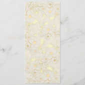 Ivory Gold Floral Wedding Card Menükarte (Rückseite)