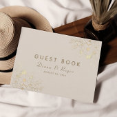 Ivory Gold Floral Wedding Guest Book Gästebuch