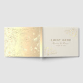 Ivory Gold Floral Wedding Guest Book Gästebuch (Voll)