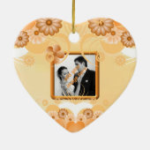 Ivory Gold Floral Wedding Heart Keepake Ornamente (Hinten)