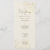 Ivory Gold Floral Wedding Program Programm (Vorderseite)