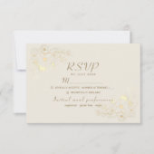 Ivory Gold Floral Wedding RSVP Card Karte (Vorderseite)