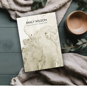 IVORY GOLD GRAY AGATE MARBLE EARRING DISPLAD-KARTE VISITENKARTE