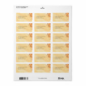 Ivory Gold Hibiskus Floral Medium Wedels Labels Adressaufkleber (Vorne)