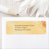 Ivory Gold Hibiskus Floral Small Wedels Labels (Insitu)