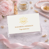 Ivory gold lutus flower Yoga Instructor Visitenkarte